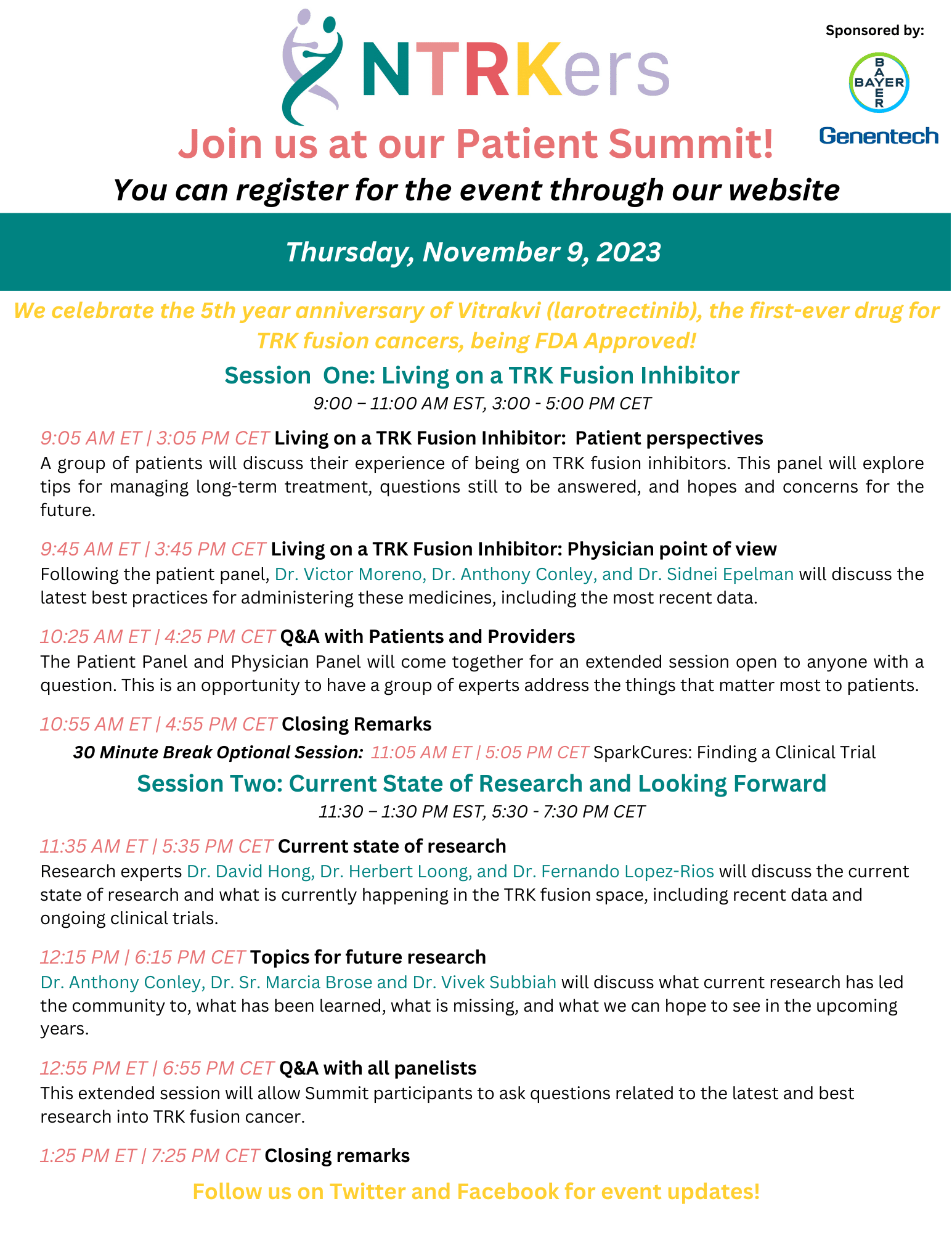 image for Sneak Peek at the Agenda: NTRKers Patient Summit